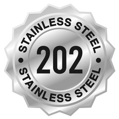 Fototapeta premium Stainless steel 202 badge template. Suitable for product label and information circular metalic stamp