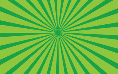 Sunlight wide abstract background. Green color burst background. 