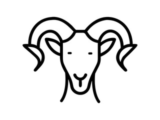 Fototapeta premium Simple Line Art Illustration of a Ram