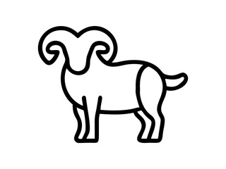 Simple Line Art Illustration of a Ram
