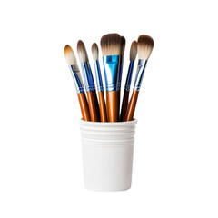Set of Paint Brushes in a White Container for Creative Projects