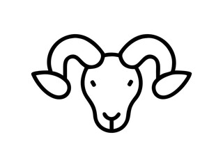 Simple Line Art Illustration of a Ram