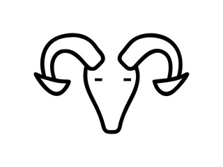 Simple Line Art Illustration of a Ram
