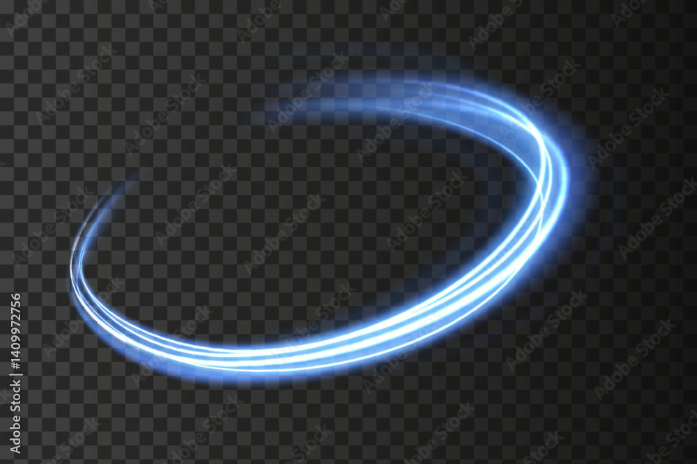 Poster blue glowing shiny lines effect comet vector background. light everyday glowing effect. semicircular