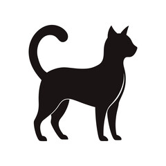 black cat silhouette vector art illustration