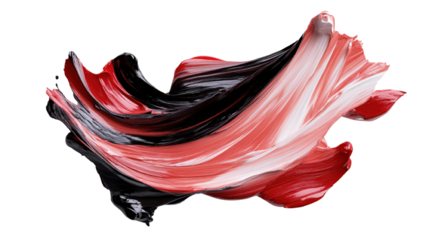 Abstract Colorful Brush Stroke in Red Black and White Shades