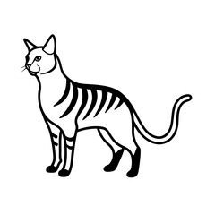 Bengal spotted domestic cat silhouette design