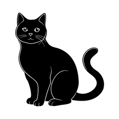 British shorthair fat cat silhouette drawing
