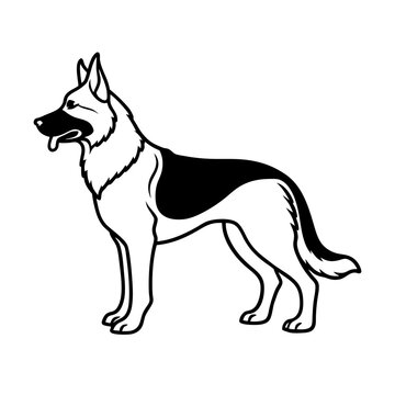 recommend clip art: German shepherd loyal dog silhouette pose