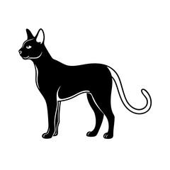 Savannah exotic domestic cat silhouette form