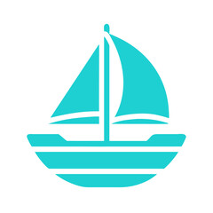 Simple Sailboat  Ship Icon, Fishing Boat Vector Illustration-Perfect for use in UI/UX, branding, logos, web ,app icon and more

