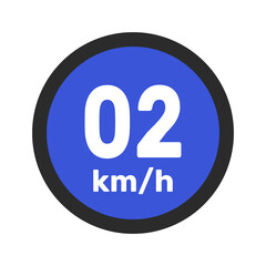 Speed limit sign 2 km h icon vector illustration sign background