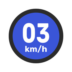 Speed limit sign 3 km h icon vector illustration sign background