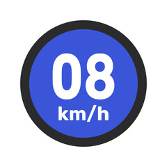 Speed limit sign 8 km h icon vector illustration sign background