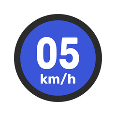 Speed limit sign 5 km h icon vector illustration sign background