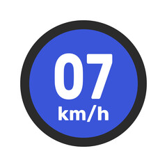 Speed limit sign 7 km h icon vector illustration sign background