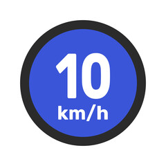 Speed limit sign 10 km h icon vector illustration sign background