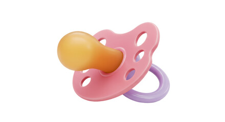 Isolated Pink Baby Pacifier
