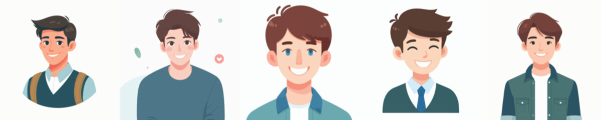 Vector of a young man smiling.