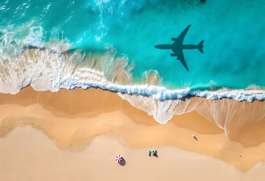 airplane on the beach