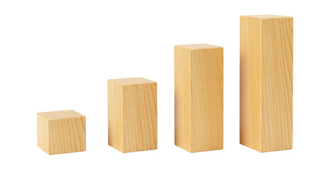 Isolated Wooden Blocks Growing Graph
