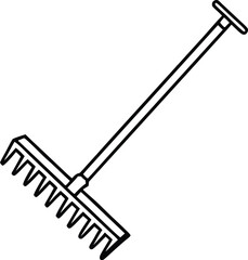 rake icon, gardening concept. garden tools for digging and loosening ground. Vector stock illustration