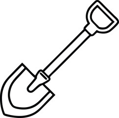 Vintage Shovel Outline Vector