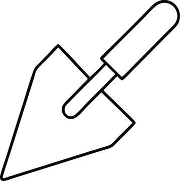 black trowel outline clip art preview