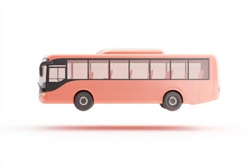Futuristic red bus design for travel and tourism concepts