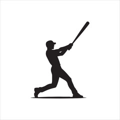 Baseball player silhouette vector