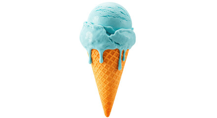 Isolated Blue Ice Cream Cone