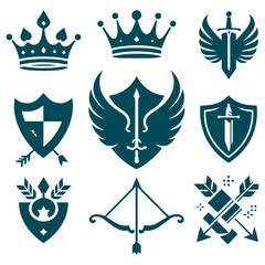 Elegant crest of crimson dominion with regal shield and arms