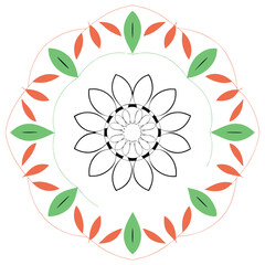 Black and White Mandala Floral Design Illustration

