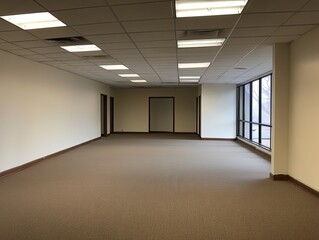 Empty Office Space for Modern Building Interior.