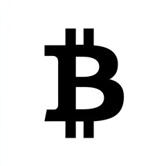 Black bitcoin symbol currency illustration graphic on white background