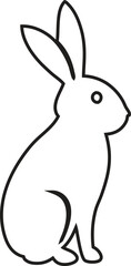 vector illustration of a bunny on transparent