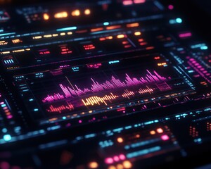Fototapeta premium Abstract electronic music production device