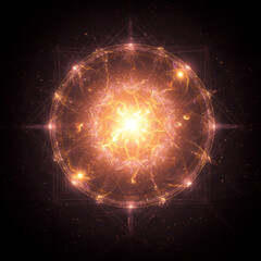 Obraz premium Abstract Glowing Spiritual Energy Orb or Star Burst