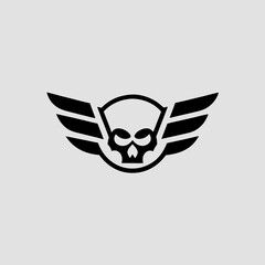 vector illustrations of skull with wings
