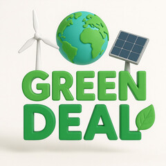 European Green Deal – Sustainable Future Concept in 3D Illustration - Generative AI