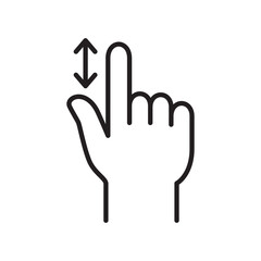 Swipe up and down, touch screen gesture icon. Click and swipe up down icon. Thin line, Vector illustration.