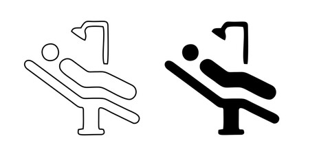 Dental clinic elements - thin line web icon set. Outline icons collection. Simple vector illustration