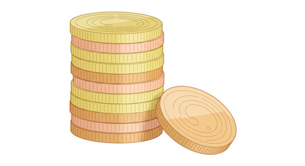 Isolated Stack of Coins