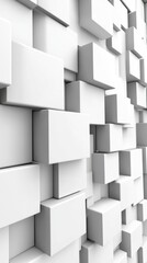 Abstract White Cubic Structure: A Modern 3D Design