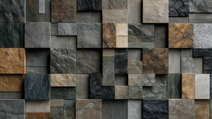 Stone Mosaic: A Textured, Earthy Abstract Composition