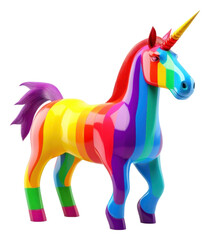 Obraz premium PNG Unicorn and rainbow figurine mammal animal.