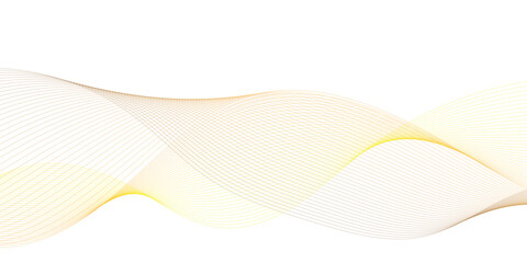 Luxury yellow golden wavy curve lines background. Digital futuristic technology concept. Gradient banner background.  Science, banner, business, poster, template, music background.