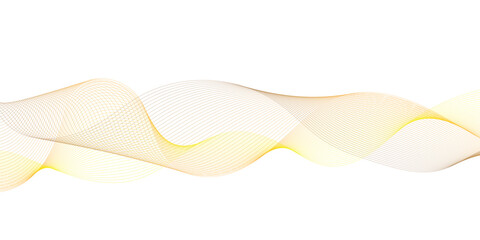 Abstract golden shiny moving wave lines design element for banner design. Abstract futuristic technology wave glowing lines background.