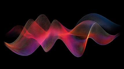 Fototapeta premium Abstract Colorful Waves Flowing Dark Background