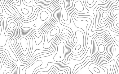 Fototapeta premium Topographic map backdrop. Conditional geography scheme and the terrain path. Contour line abstract background. white topographic lines background contour lines